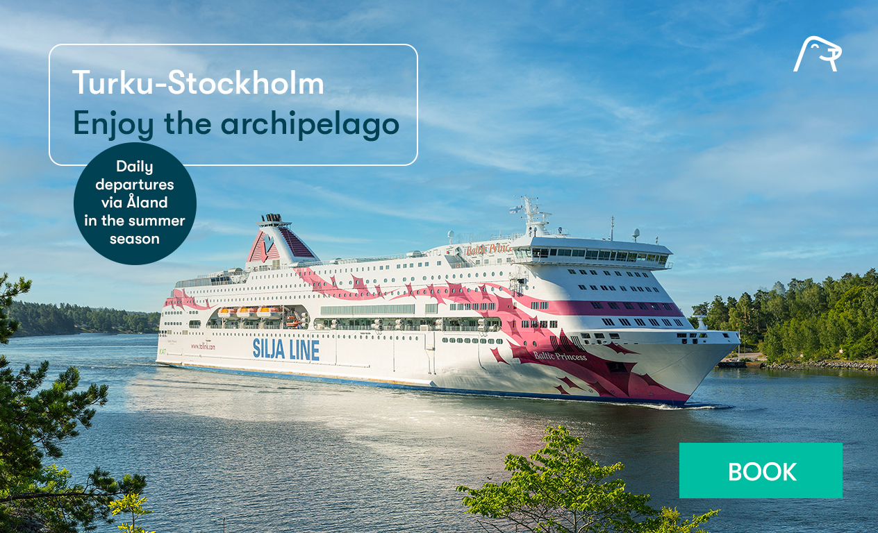 Turku-Stockholm
Enjoy the archipelago
Daily departures via Åland in the summer season