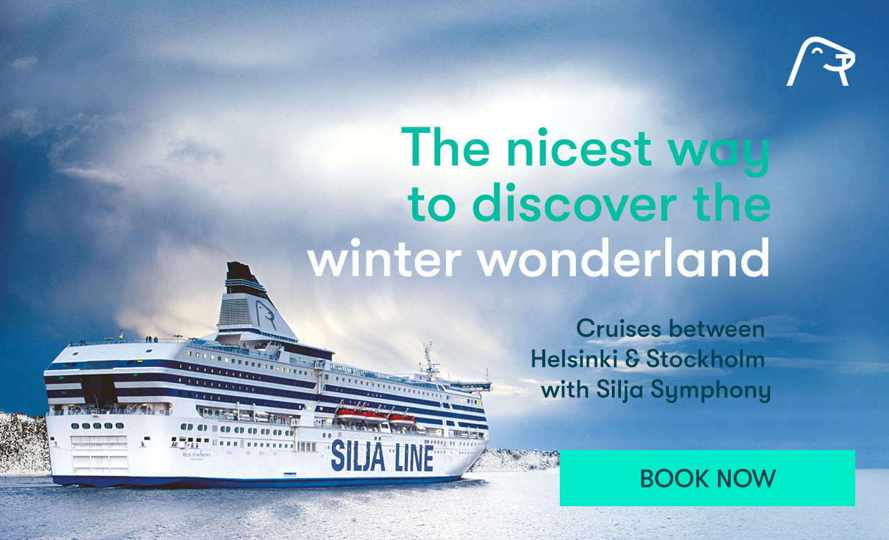 The nicest way to discover the winter wonderland. Cruises between Helsinki and Stockholm with Silja Symphony.