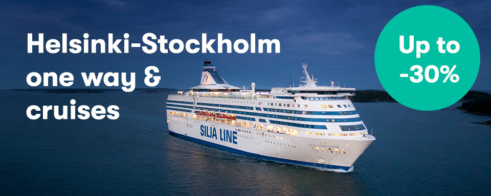 Helsinki-Stockholm
One-way or round-trip
Save up to 30%