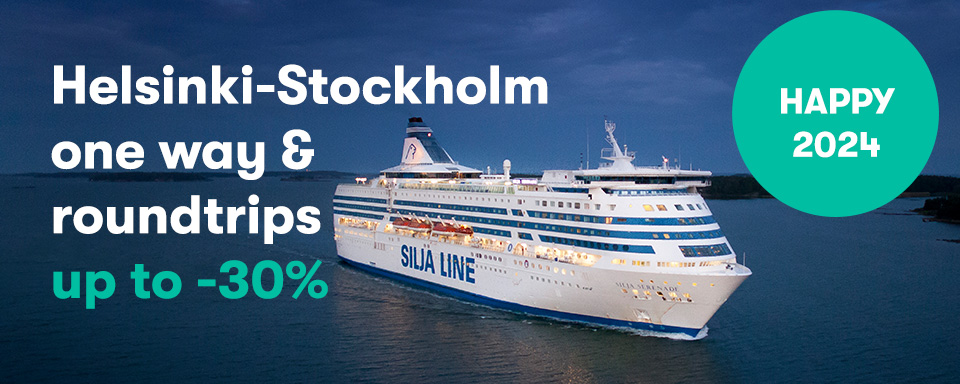 Helsinki-Stockholm
One-way and roundtrips
up to -30%